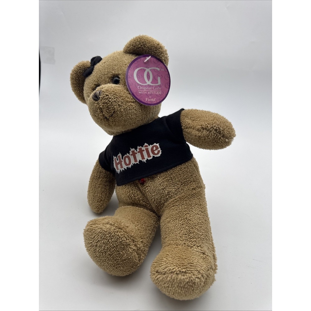Fiesta Teddy Bear Plush Unisex Small Tan NEW Hottie Shirt Vintage 2001 Bow
